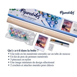 Peinture par numéro arbre rose et nuages