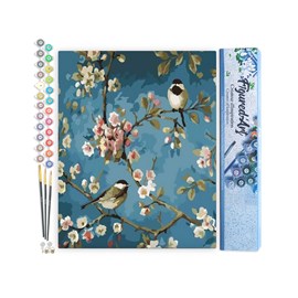 Peinture par numéro fleurs et oiseaux