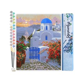 Peinture par numéro petit village grec