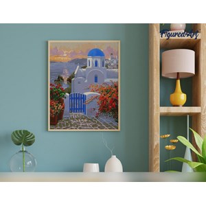 Peinture par numéro petit village grec