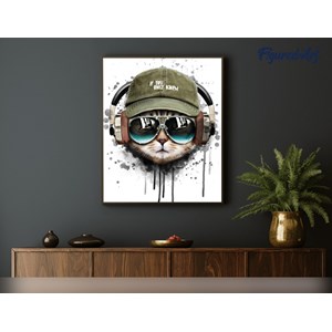 Peinture par numéro chat reste cool