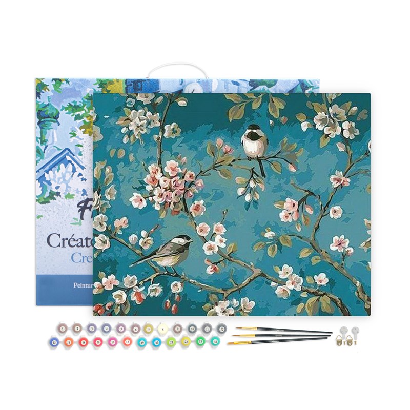 Peinture par numéro fleurs et oiseaux 2
