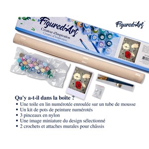 Peinture par numéro fleurs rouge et .