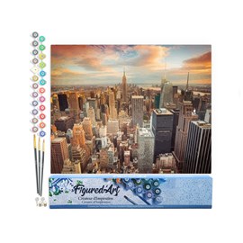 Peinture par numéro coucher de soleil .