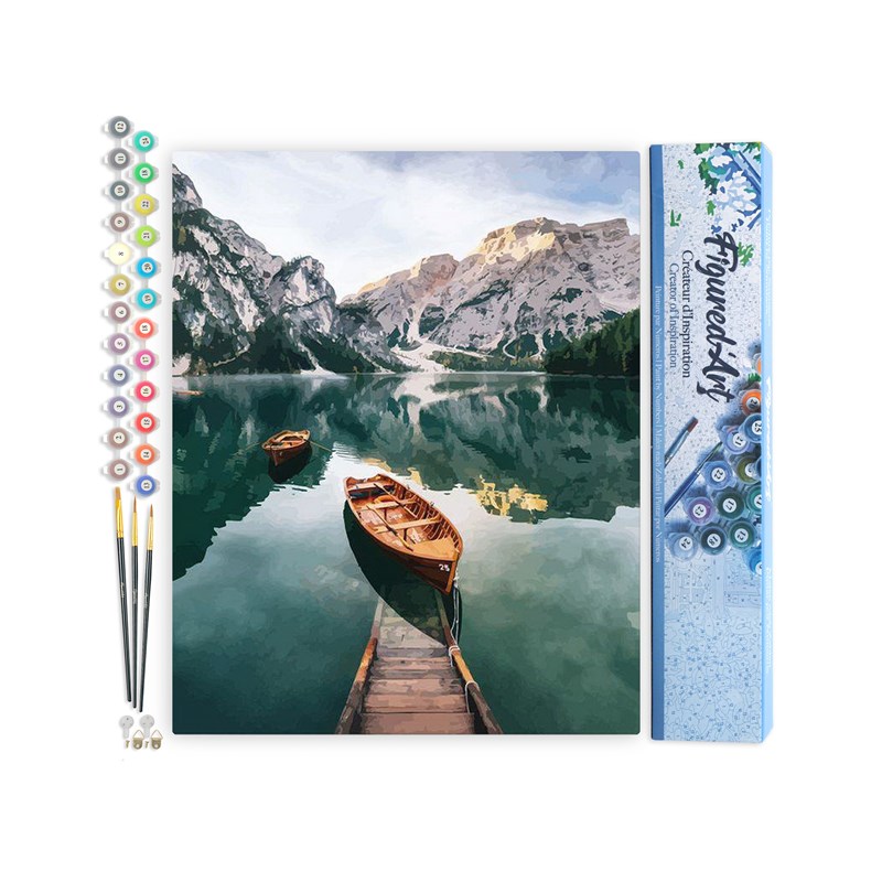 Peinture par numéro barque et lac de .