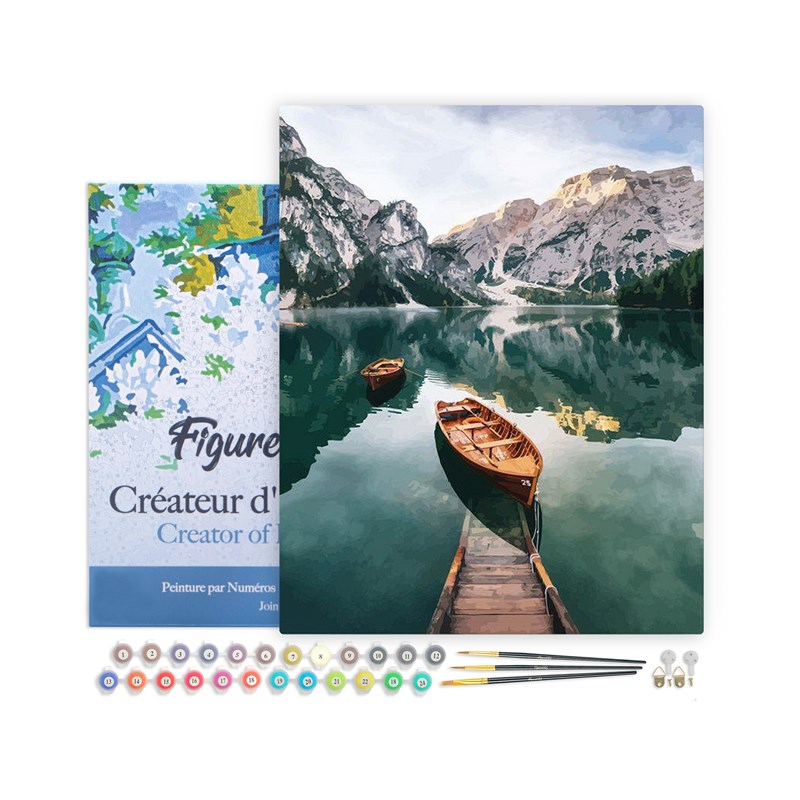 Peinture par numéro barque et lac de .