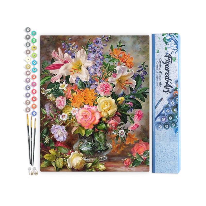 Figured'Art - Peinture par numéro explosions de fleurs