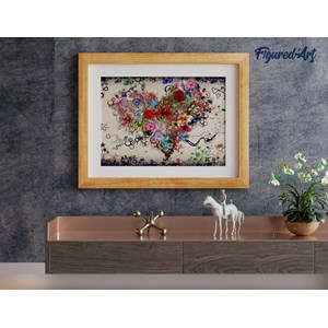 Peinture par numéro coeur de fleurs