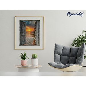 Peinture par numéro porte sur la mer