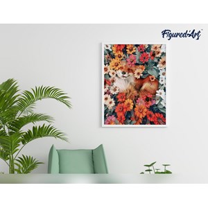 Peinture par numéro petit renard caché .