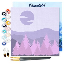 Mini peinture par numéro forêt de sapins