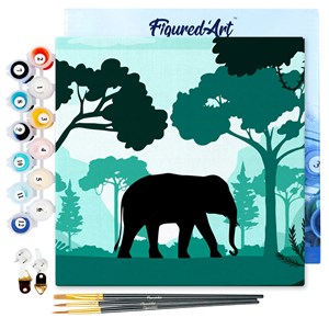 Mini peinture par numéro éléphant dans .