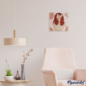 Mini peinture par numéro femme et fleur.