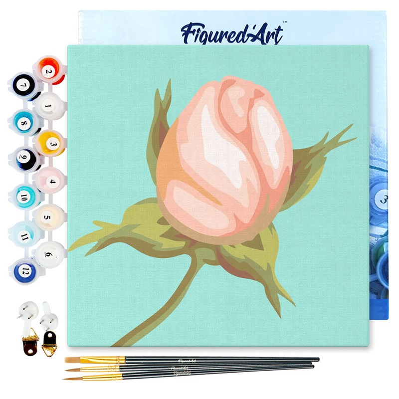 Figured'Art - Mini peinture par numéro fleur en bouton