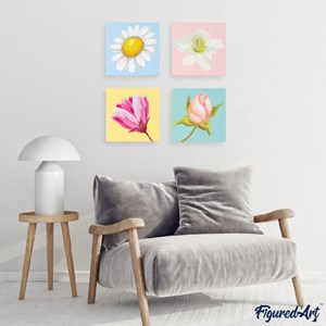 Mini peinture par numéro fleur en bouton