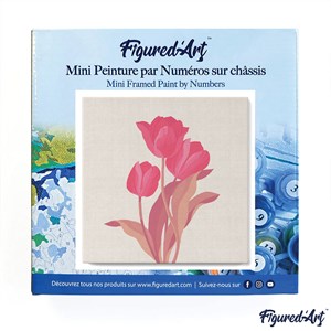 Mini peinture par numéro 3 tulipes roses