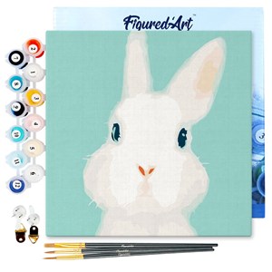 Mini peinture par numéro lapin blanc
