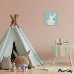 Mini peinture par numéro lapin blanc