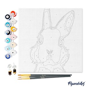 Mini peinture par numéro lapin blanc