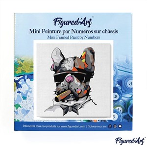 Mini peinture par numéro chien au cigare