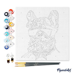 Mini peinture par numéro chien au cigare