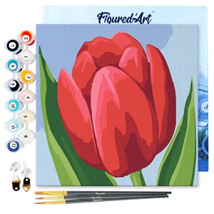 Mini peinture par numéro tulipe rouge
