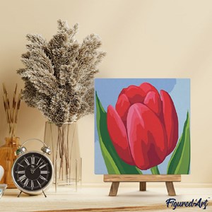 Mini peinture par numéro tulipe rouge