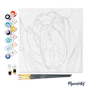 Mini peinture par numéro tulipe rouge