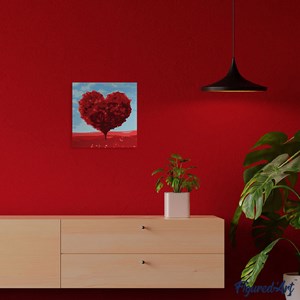 Mini peinture par numéro arbre rouge .