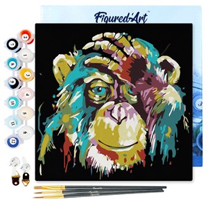 Mini peinture par numéro babouin pop art