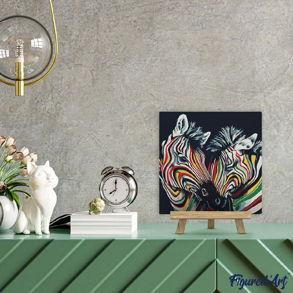 Figured'Art Mini Peinture Par Numéro – Allée Enneigée 20x20 Cm Avec Cadre – Kit DIY Créatif Pour Adulte, Tout Inclus