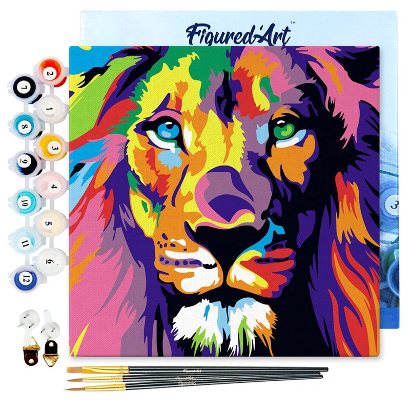 Mini peinture par numéro lion pop art