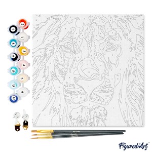 Mini peinture par numéro lion pop art