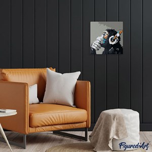 Mini peinture par numéro singe casque .