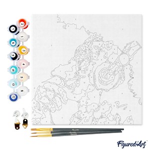 Mini peinture par numéro singe casque .