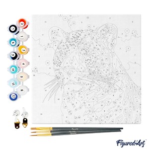 Mini peinture par numéro léopard .