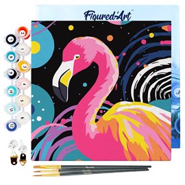 Mini peinture par numéro flamant rose .