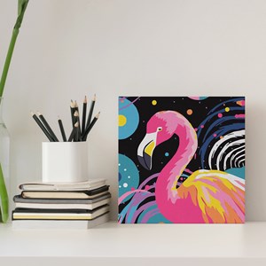 Mini peinture par numéro flamant rose .