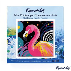 Mini peinture par numéro flamant rose .
