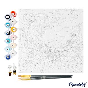 Mini peinture par numéro montgolfière .