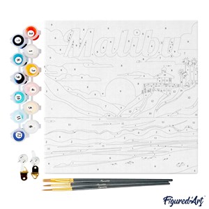 Mini peinture par numéro plage de malibu