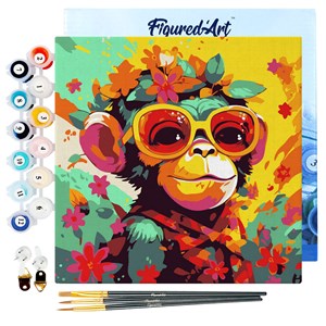 Mini peinture par numéro singe .