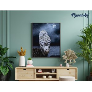 Diamond painting chouette blanche