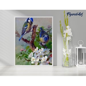 Diamond painting mésanges sur branche