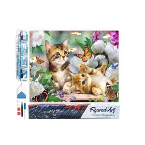 Diamond painting chatons et papillon