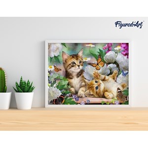 Diamond painting chatons et papillon