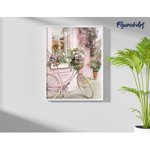 Diamond painting bicyclette rose