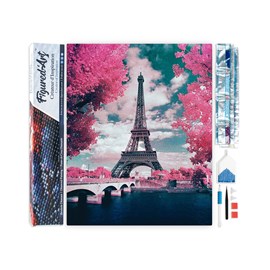 Diamond painting tour eiffel en fleurs
