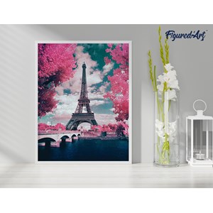 Diamond painting tour eiffel en fleurs