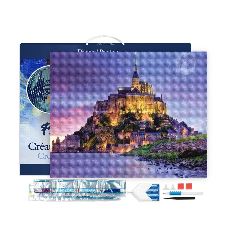 Broderie diamant le mont saint michel